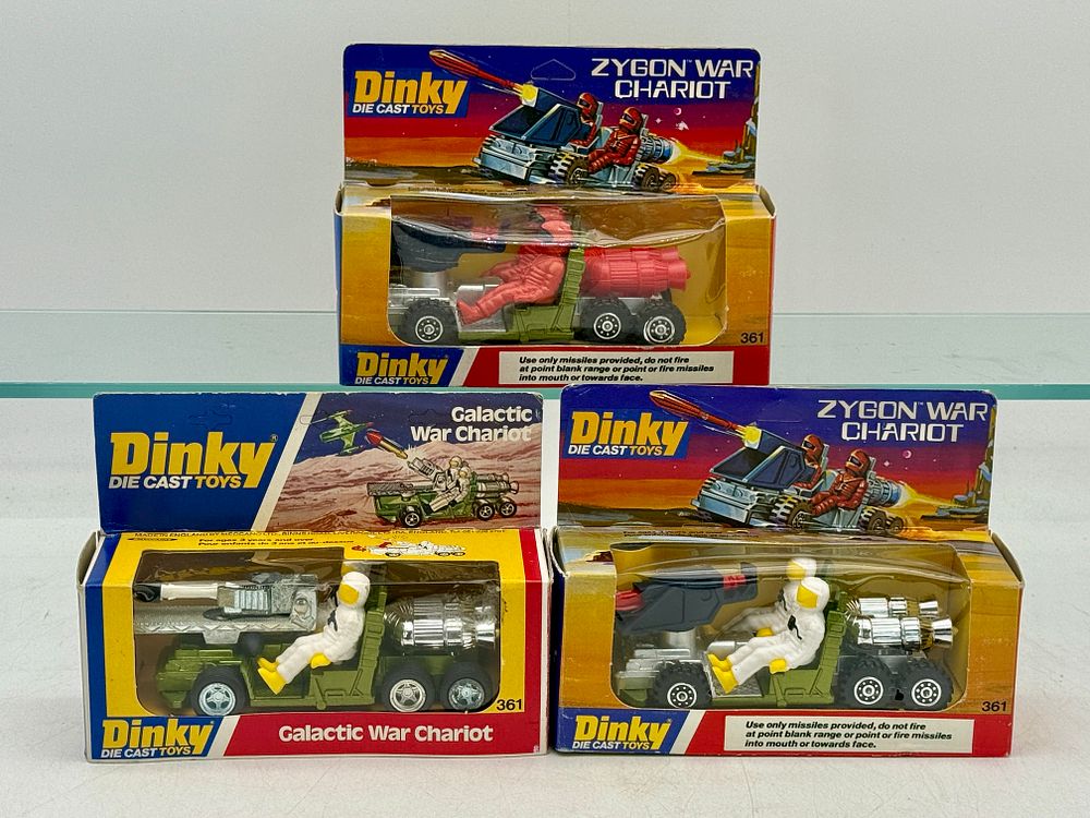 Lot 273: A Trio of Dinky 361 Galactic and Zygon War Chariots