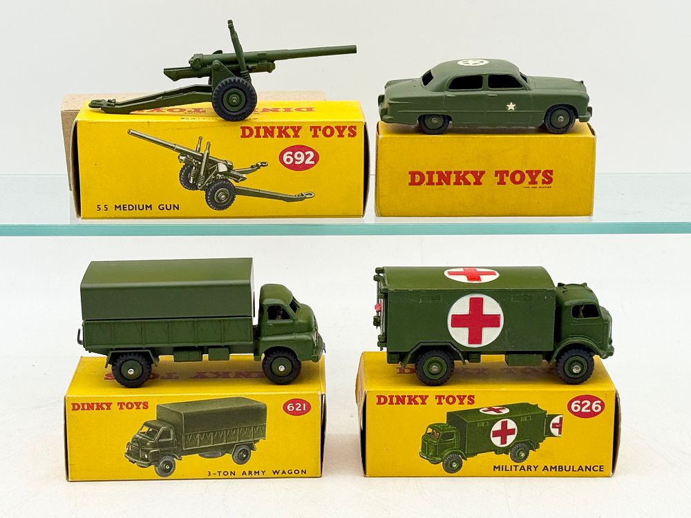Lot 398: A Collection of Vintage Dinky Toys Die-Cast Military Vehicles