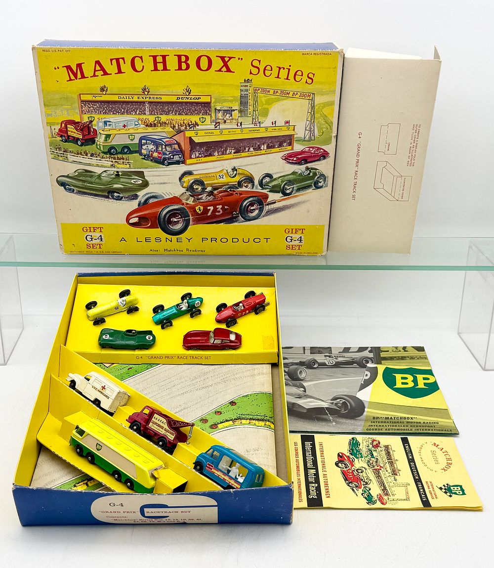 Lot 410: Matchbox Series Lesney G-4 Grand Prix Race Track Gift Set