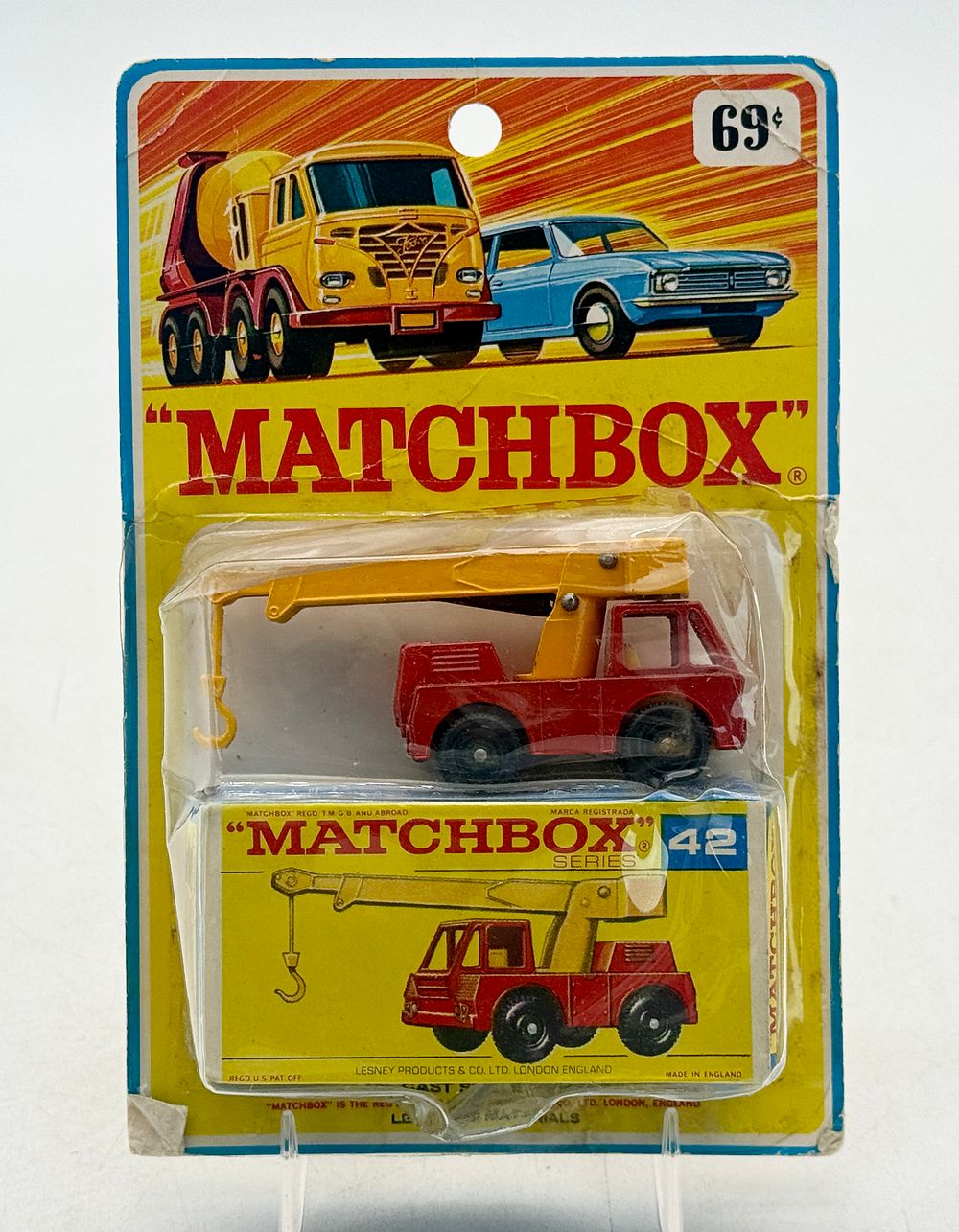 Lot 427: Matchbox No. 42C1 Iron Fairy Crane in Original Blister Pack