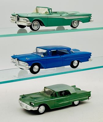 Three AMT Edsel and Thunderbird Promotional Model Cars. AMT produced these three dealer 
