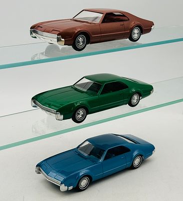 3 Jo-Han 1966 and 1967 Oldsmobile Toronado Promotional Models. This set features three Jo-Han 