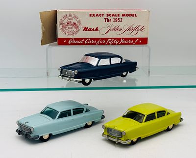 3 Product Miniature Co. 1953 Nash Ambassador Model Cars. Produced by Product Miniature Co., Inc. 