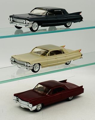 3 Jo-Han Cadillac Dealer Promotional Model Cars. Jo-Han manufactured these three 1/25 scale 