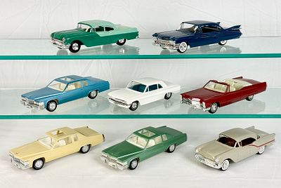 8 Jo-Han and X-EL Reproduction Promotional Model Cars. 1977 Cadillac, 1957 Oldsmobile, 1978 