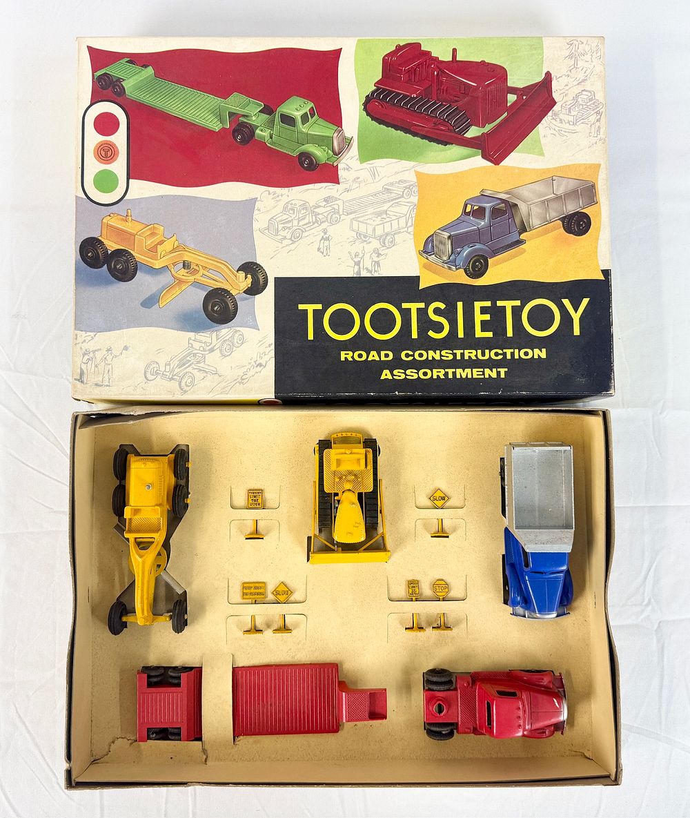 Lot 3: Tootsietoy No. 6000 Road Construction Assortment with Original Box