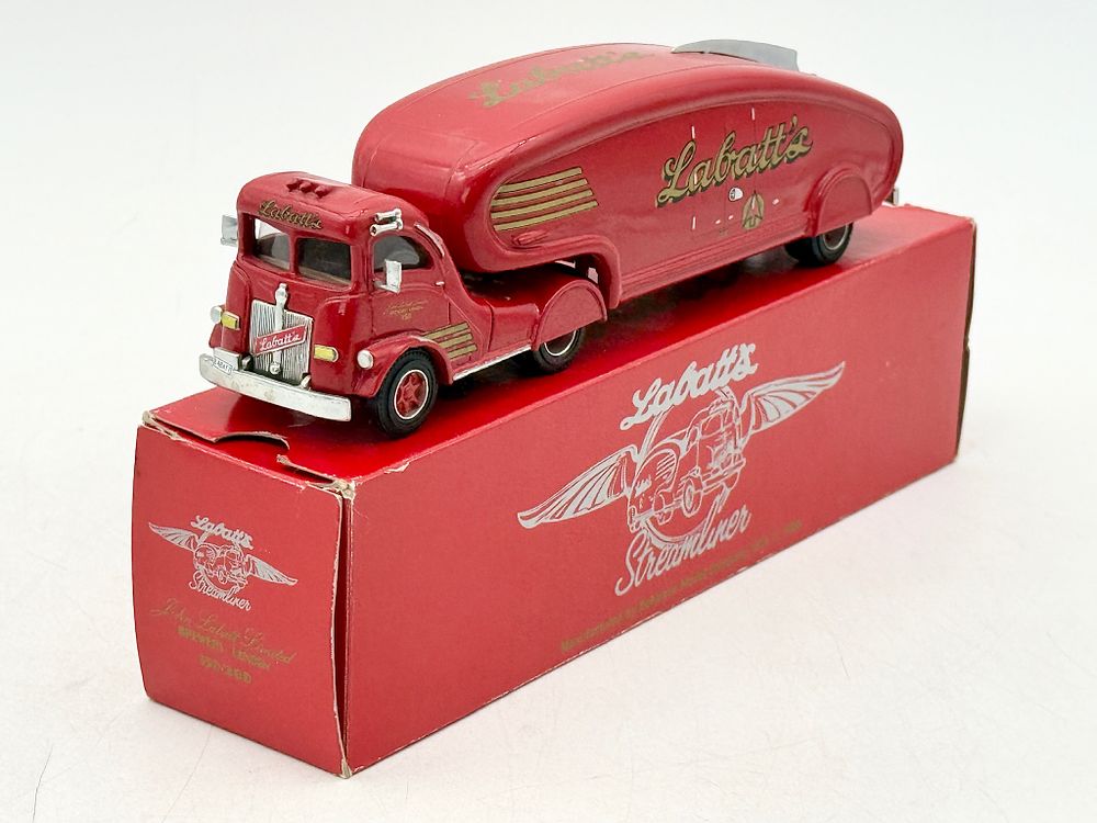 Lot 24: DeHanes Labatt's Streamliner Die-Cast Tractor and Trailer Set