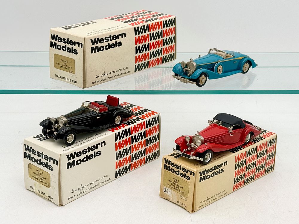 Lot 38: Three Western Models White Metal 1:43 Scale Automobiles