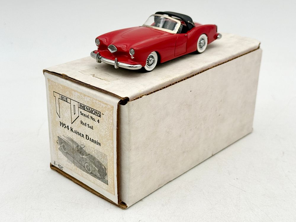 Lot 138: True Dimensions 1954 Kaiser Darrin Red Sail Resin Model Car