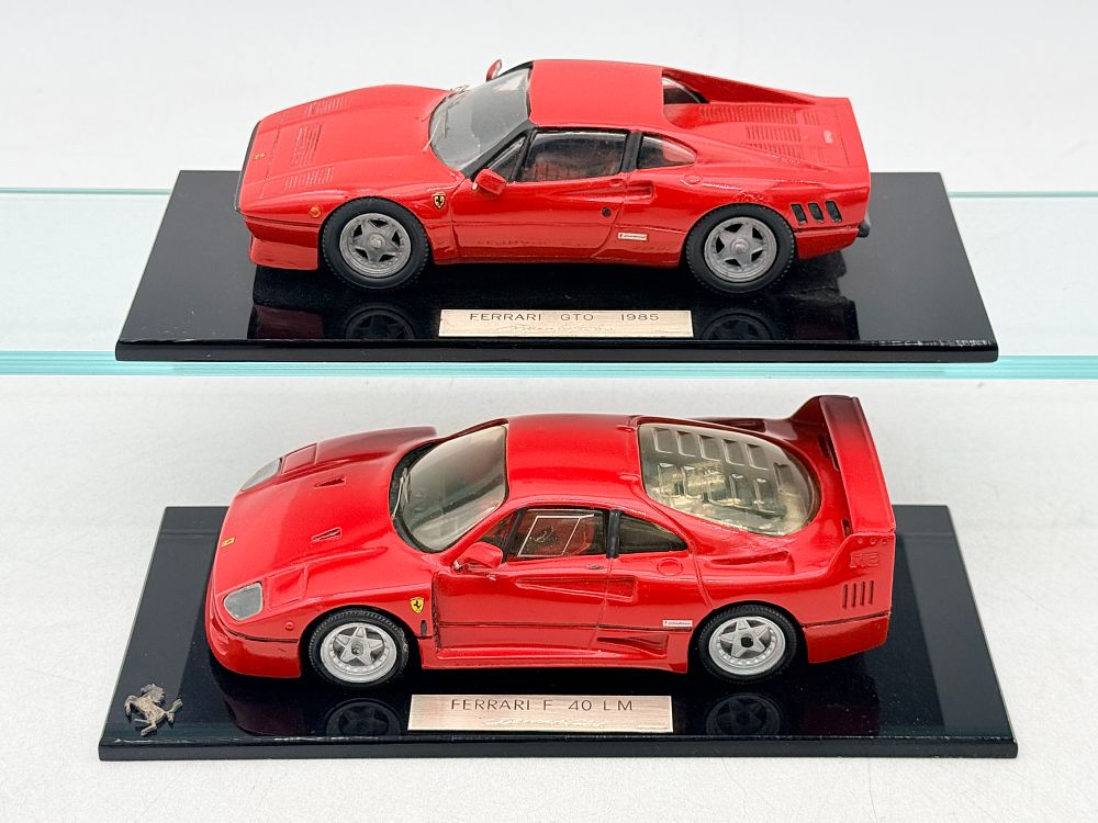 Lot 386: Two 1/43 Scale Ferrari Sport Model Cars with Display Bases