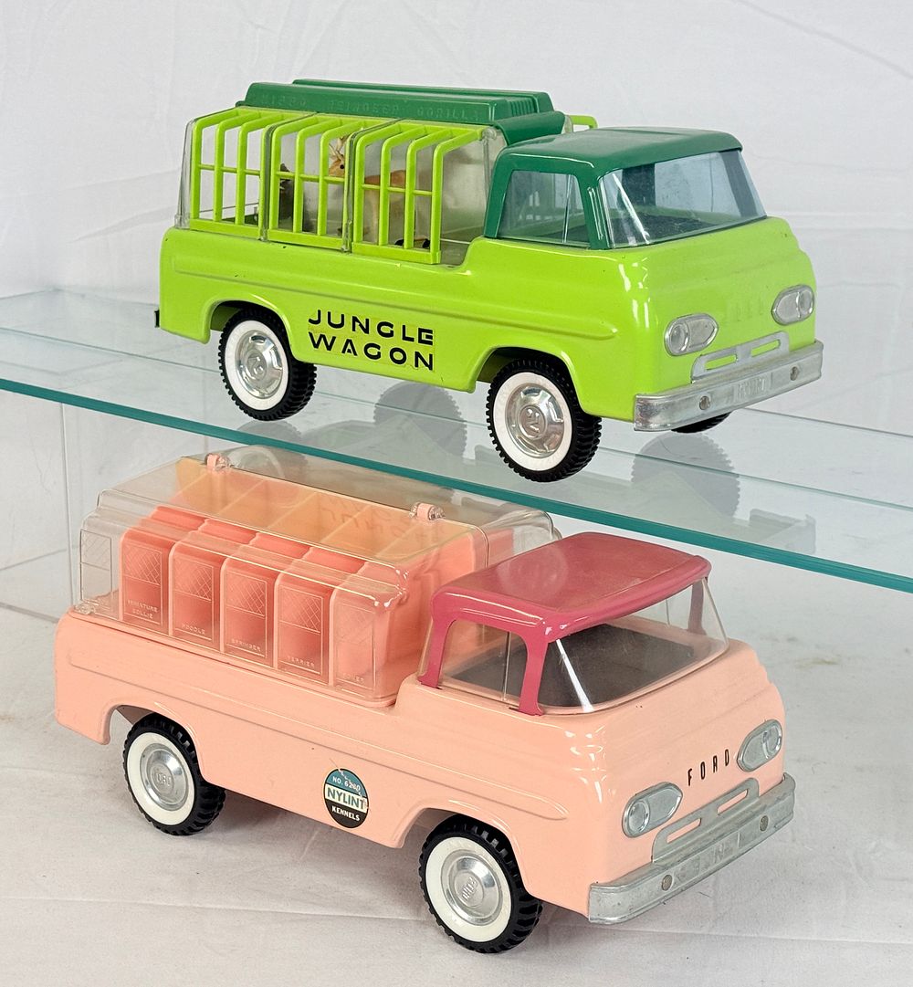Lot 456: A Pair of Ford Econoline Pressed Steel Toy Trucks by Nylint