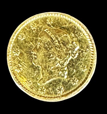 1 DOLLAR GOLD LIBERTY COIN 1864. VERY GOOD CONDITION. 2 GRAMS.