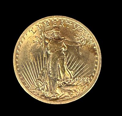 20 DOLLAR 1908 GOLD LIBERTY DOLLAR 34 GR