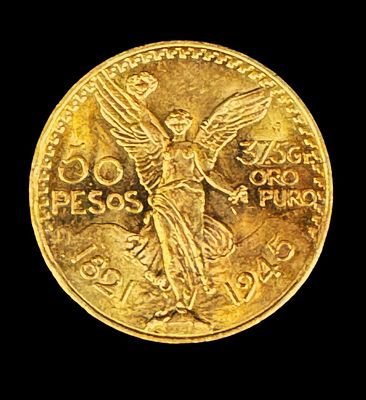 50 DOLLAR GOLD PESO 1821-1945 41 GR