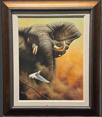 ANDREW BONE ELEPHANT GICLEE ON CANVAS 4/350. ANDREW BONE ELEPHANT GICLEE ON CANVAS, EDITION 