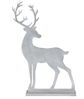 LOT OF TWO METAL DEER SILHOUETTE ON STANDS. Height: 29 in. by Width: 18 in. by Depth: 6 in.