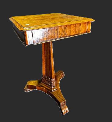 ROSEWOOD REGENCY SIDE TABLE WITH SING LE DRAWER. ROSEWOOD REGENCY C. 1830 SIDE TABLE WITH SINGLE 