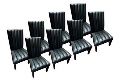 SET OF EIGHT RALPH LAUREN DINING CHAIRS. SET OF EIGHT RALPH LAUREN BUTTON TUFTED DINING CHAIRS. 
