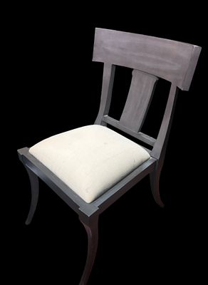 CONTEMPORARY NEOCLASSICAL STYLE SIDE CHAIR. CONTEMPORARY GRAY WASH NEOCLASSICAL STYLE SIDE 