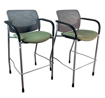 PAIR OF CONTEMPORARY BARSTOOLS. SEAT HEIGHT 30". Height: 44 in. by Width: 31.25 in. by Depth: 36 in.
