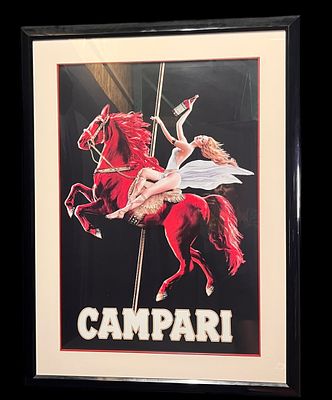 CAMPARI POSTER FRAMED. Height: 43 in. by Width: 32.5 in.