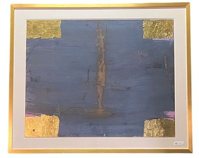 GOLD LEAF & PAINT ON PAPER MIXED MEDIA BY PRUNEDA. GOLD LEAF &amp; PAINT ON PAPER MIXED MEDIA BY 