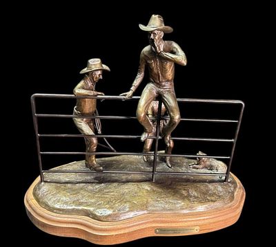 TEXAS BRONZE BY KRIS TIMES "PRANKS AND PAYBACKS: HARD GROUND AHEAD" 3/10 AP SIGNED AND DATED 2012.