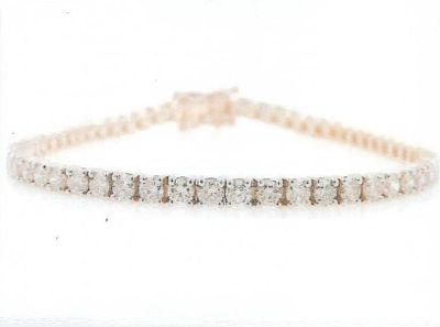 14KT TWO-TONE GOLD 5.2CT DIAMOND BRACELET. 11.2 GRAMS T.W. COMES WITH GEMOLOGICAL APPRAISAL 