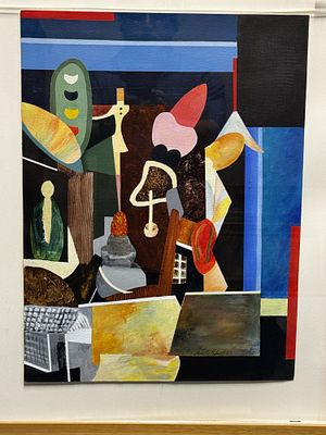 CHAROLETTE KLEBONOFF ARCYLIC ON PAPER STILL LIFE. CHAROLETTE KLEBONOFF ACRYLIC ON PAPER STILL 