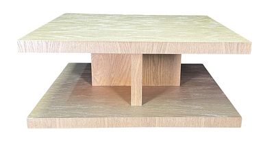 TWO-TIER COFFEE TABLE BY DESSIN FOUNIR. Height: 16 in. by Width: 34 in. by Depth: 27 in.