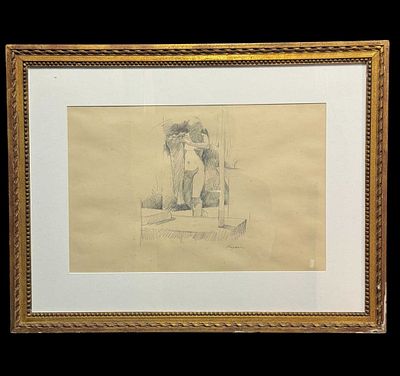 WILLIAM ANZALONE, FEMALE NUDE, GRAPHITE ON PAPER. WILLIAM ANZALONE (AMERICAN / TEXAS, B.1935. 
