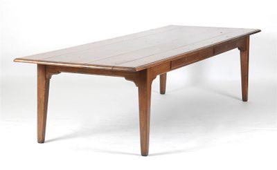 Imposing Walnut Farm Table by Robert Whitley (NJ/PA, 1924-2020). An Imposing Walnut Farm Table 
