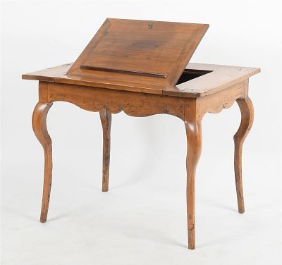 Louis XV Provincial Fruitwood SideTable with Reading Slope. A Louis XV Provincial Fruitwood Side 