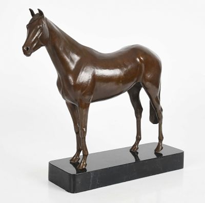 Patinated Bronze Model of a Horse, 20th Century. A Patinated Bronze Model of a Horse, 20th 