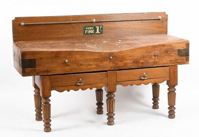 Imposing French Provincial Mixed Wood Butcher's Block, 19th Century. An Imposing French 