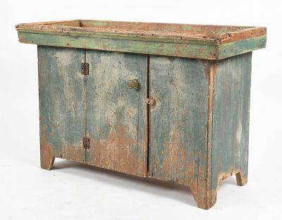 American Country Green-Painted Drysink, 19th Century. An American Country Green-Painted Drysink 