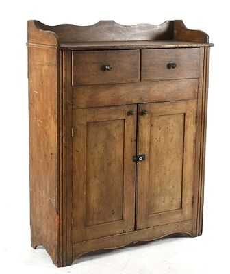 American Grain Painted Pine Jelly Cupboard, Mid 19th Century. An American Grain Painted Pine 