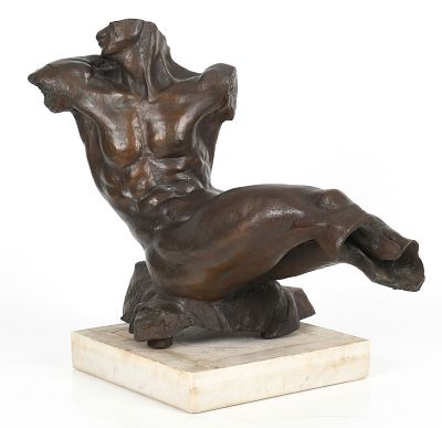 Ward Elicker (American, b.1 969), Bronze Sculpture of a Male Torso. Ward Elicker (American, b.1 