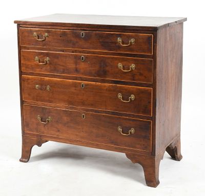 Mid-Atlantic Federal Inlaid Mahogany Chest of Drawers, Circa 1800. A Mid-Atlantic Federal Inlaid 