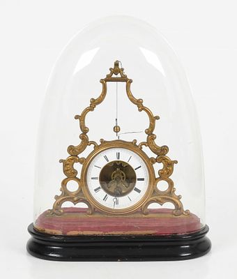 A French Skeletonized Conical Pendulum Clock 
Late 19th century, with eight day time only 