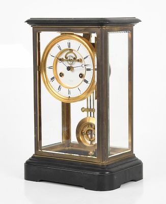 French Mantel Clock, Achille Brocot & Jean-Baptiste Delettrez, Retailed Tiffany & Co. A French 