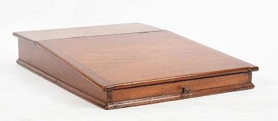 Large Dovetailed Mahogany Table Top Writing Slope, 19th Century. A Large Mahogany Dovetailed 