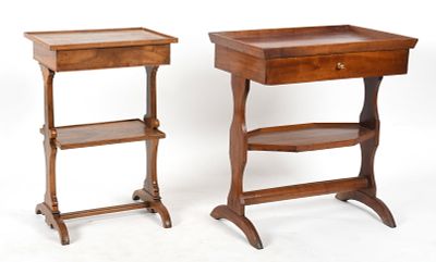 Two French Provincial Two-Tier Side Tables, 19th Century. A French Provincial Cherry Two-Tier 