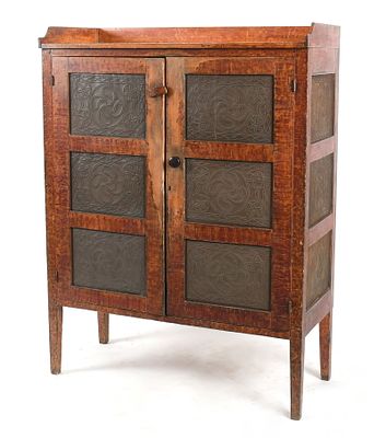 Shenandoah Valley of Virginia Faux Grained and Punched Tin Paneled Food / Pie Safe. A Shenandoah 