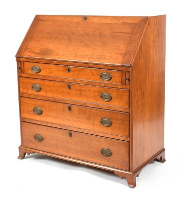Pennsylvania Federal Cherry Slant Front Desk, Circa 1800. A Pennsylvania Federal Cherry Slant 