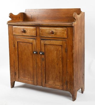 Pennsylvania Faux Grained Tulip Poplar Jelly Cupboard, 19th Century. A Pennsylvania Faux Grained 