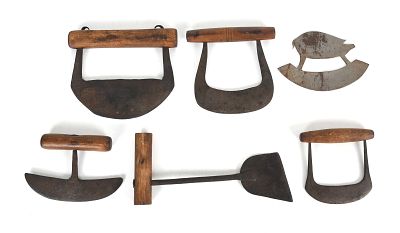 A Group of 19th Century Food Choppers 
Comprising: three unsigned 