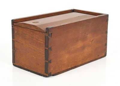 American Walnut Slide Lid Box, 19th Century. An American Walnut Slide Lid Box, 19th Century 
