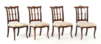 A Set of Four Mahogany Dining Chairs, Late 19th/ 20th Century 
With a molded crest rail 