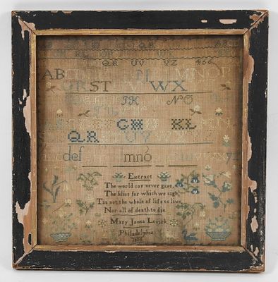 A Philadelphia Sampler, Signed Mary Jones Levick and Dated 1836 
A vine border containing 